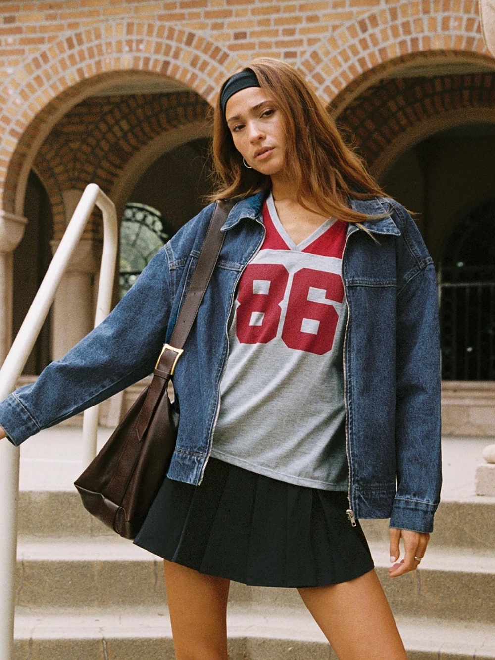 NWT princess polly Goldsmith Denim Bomber Jacket